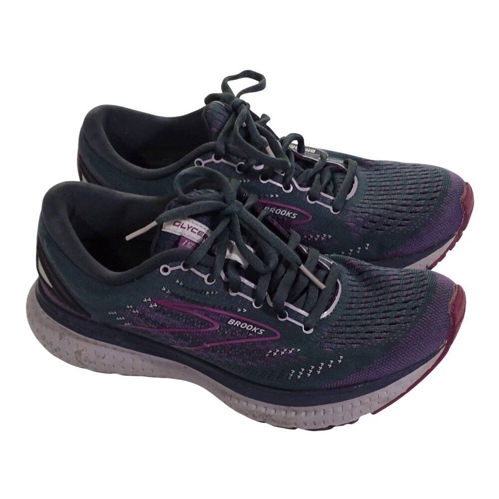Brooks Glycerin 19 Women Running Shoes Size 9 B Purple Grey Lace Up 1203431b572